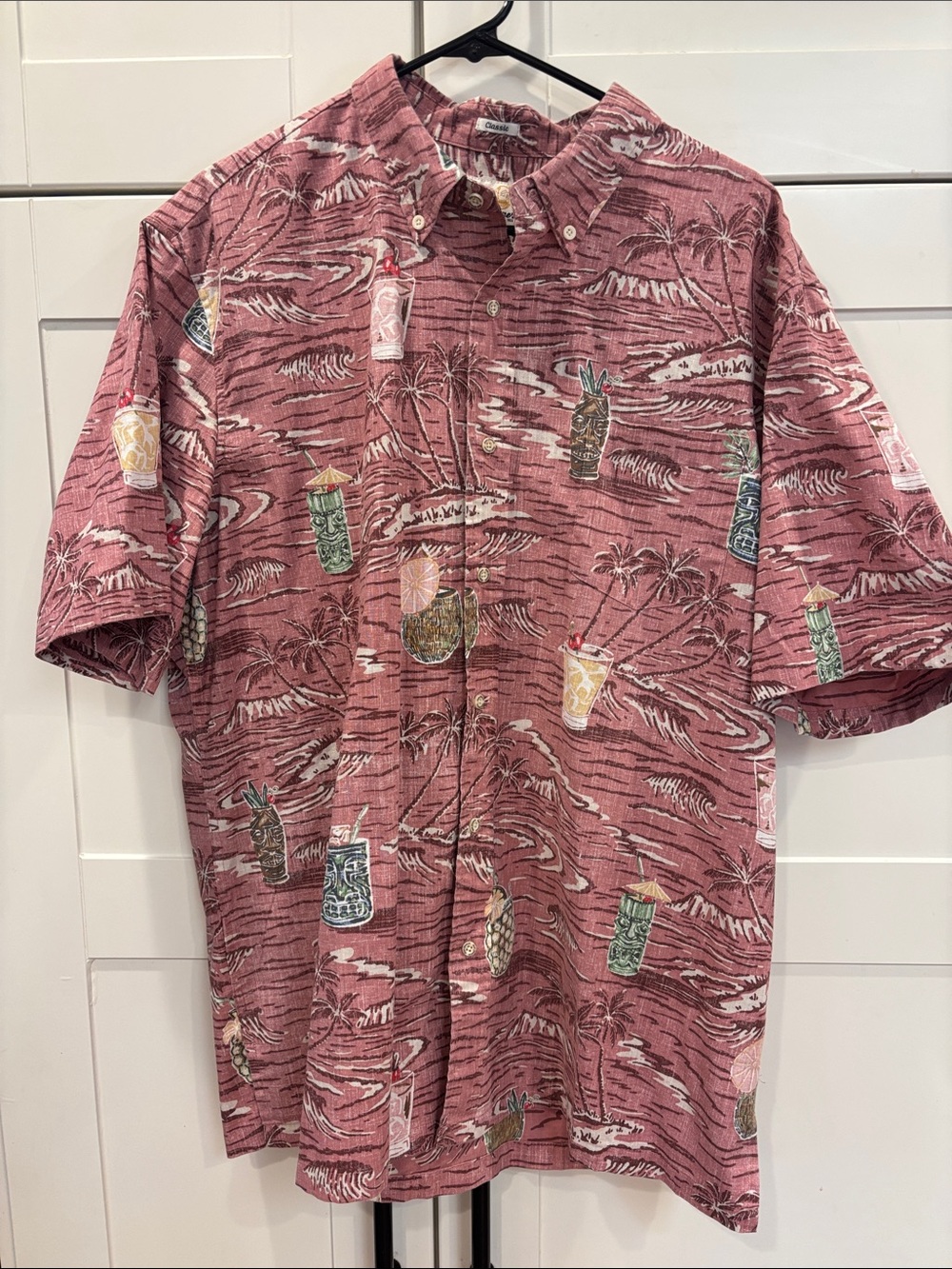 reyn spooner Men's Rose-Red Tropical Button-Down Shirt
